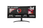 LG 34WR50QK 34" WQHD Curved Ultrawide Monitor 3440x1440 - DisplayPort - 2x HDMI