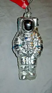 New ~ Blown Glass USA Astronaut Spaceman Christmas Tree Ornament ~ US Flag