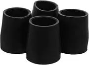 Healeved 4pcs Non Slip Rubber Foot Covers for Commode Chairs 24MM Diameter Black Chair Leg Caps for Stability and Floor Protection Ideal for Restroom and Mobility