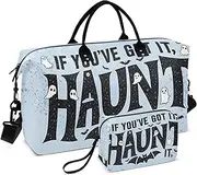 [ZRYSMY] Duffel Bag for Traveling, Halloween Night Pumpkins Dark Travel Bag Gym Bag, with Multiple Interior Pockets Shoulder Weekender Bag for Women Men with Toiletry Bag 20.5L x 1.9W x 13.8H