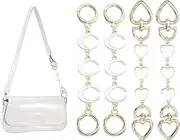 uxcell Bag Extender Chain, 4 Pcs Purse Strap Extenders Heart Moon Shape Chain Purse Making Supplies for Replacement Handbag Shoulder Bag Wallet Decoration, White
