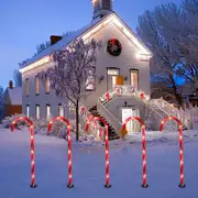 Set of 5pcs Christmas Candy Cane Lights Battery Powered Garden Lights