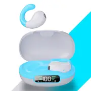 Wireless Bluetooth Earphone With Charging Case Clip On White Blue Earbuds