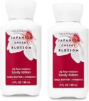 [Bath & Body Works] 2 Pack 24 Hour Moisture Japanese Cherry Blossom Travel Size Body Lotion 3 Oz.