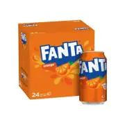 Fanta Orange Soft Drink Cans 375ml 24 Pack