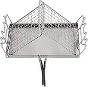 Bread Toaster, 10x6in Stainless Steel Folding Camp Stove Toaster Tray, 2 Slice Portable Camping Toaster Rack Holder Outdoor Toaster for Stove Top Backpacking Fishing Picnic