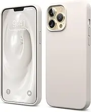 elago Liquid Silicone Case Compatible with iPhone 13 Pro Max Case (6.7"), Premium Silicone, Full Body Protection - 3 Layer Shockproof Phone Cover, Anti-Scratch Soft Microfiber Lining (Stone)