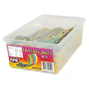 Fini Fantasy Belts Sour Rainbow Flavoured Kids Sweet Candy Lollies Snack 1.2kg