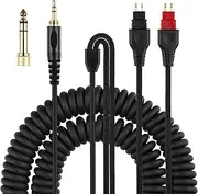 weishan Coiled Headphone Cord Replacement for Sennheiser HD650, HD660 S, HD600, HD6XX, HD580, HD565, HD545, HD535, Audio Cable Wire 3.5mm 1/8" Plug and 6.35mm 1/4" Adapter 5m(16ft)