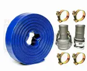 Sigma 2" IN X 100' Feet Agricultural PVC Lay Flat Discharge Pump Hose & Camlock
