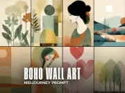 Boho Wall Art Midjourney Prompt - Customizable and tested AI prompt