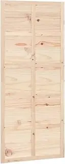 [vidaXL] Solid Pinewood Barn Door - Rustic, Space-Saving Design for Modern Homes with Stable Frame and Streamlined Design, Untreated Natural Pinewood - Dimensions: 90 x 1.8 x 214 cm