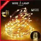 Battery Powered Wire String Fairy Xmas Christmas Party Lights LED Warm White