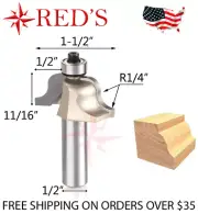 Tideway Carbide Pro LC08011608 1-1/2" DIA Roman Ogee 1/2" shank router bit