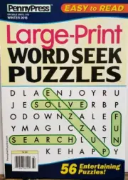 Penny Press Large Print Word Seek Puzzles Winter 2018 FREE SHIPPING CB