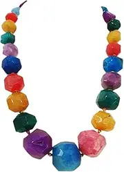 [Treasure Bay] Stunning Faceted Agate Gemstone Beads Necklace for Women and Girls