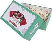 Toddmomy Portable Mahjong Game Set Compact Sturdy Tiles for Home Dorms Travel Interactive Fun for Family Gatherings Spaces Mini Mahjong for Go Enjoyment
