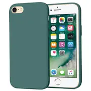 For Apple iPhone 7 / 8 Silicone Silky Soft Case with Microfiber TPU Ultra Slim Anti Scratch Shockproof Cover (Dark Green)