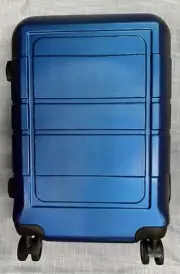 EDX 20" Checked Luggage Hardside Suitcase with Spinner Wheels and TSA Lock, Blue