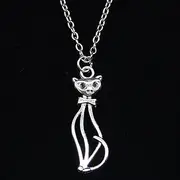 [ZOJK] Necklace 34X11Mm Hollow Cat Pendants Short Long Women Men Colar Choker Jewelry Gift