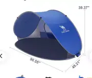 CAMEL CROWN Beach Tent Pop Up Shelter. Easy Up With Carry Bag Blue.