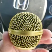seismic audio Replacement Steel Mesh Microphone Grill Head - GOLD