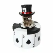Pacific Giftware Ace of Space Skull Poker Chips Stash Box Dead Man's Hand Skull