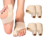 4 Count Bunion Corrector and Bunion Relief Sleeve with Gel Relief Pads, Orthopedic Corrector Brace Protector Bootie Toe Separator for Men Women Hallux Valgus