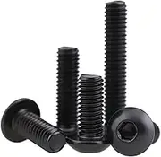 25PCS 304 Black Stainless Steel Pan Head Round Head Hexagon Socket Bolts M3-M5 Length 5-30mm(30mm,M3)