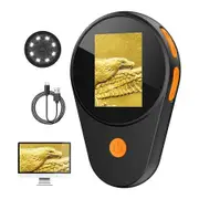 Portable Handheld Digital Microscope with Light， 100X Pocket Jewelers Loupe with 2 inch Screen, USB Mini Coin Collectors Magnifier for Windows Mac OS