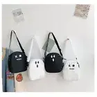 White Canvas Bag Canvas Cartoon Shopper Bag Funny Phone Bag Women