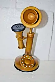 Vintage table top brass telephone - Mancave decor - Collectible phone