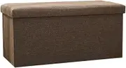 Folding Ottoman Storage, Storage Ottoman Bench, Multifunctional Sofa Stool, Chest with Lid, Folding Storage Ottoman Bench 115L Storage Space for Hallway, Bedroom, Space-Saving