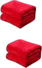 FELTECHELECTR 2pcs Blanket Fit Warm Little Pets Towlie Towel Cheistmas Toys Loveseat Drapes Bangle Hat The Plush Protector Flannel Pet Bedding Red
