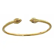 14K Yellow Gold BABY West Indian Bangle w. Bulb Ends 6" (MADE IN USA)