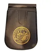 N.C. Corrections Officer Front Pocket Badge Wallet, ID, Money Clip, Gold Stamped