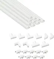 D-Line 20 x 10 mm Cable Duct for Cable Management, Cable Strip - 20 mm (W) x 10 mm (H) - 10 x 40 cm Length (4 Metres) - White