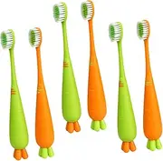 BIUDECO 6pcs Carrot Shaped Toothbrush Soft Bristle Manual Toothbrushes for Lightweight Portable Fun Design for Boys for Home Travel