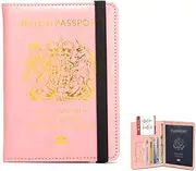 [Vikrami lighting] Passport Holder Protective Cover - Wallet Organiser PU Leather Travel Wallet Case Organiser Passport Case with RFID Blocking, for Men and Women-Essential Travel Accessory, Pink, One