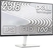 Dell S2425H 24 Inch Full HD (1920x1080) Monitor, 100Hz, IPS, 4ms, 99% sRGB, Built-in Speakers, Ultrathin Bezel, 2X HDMI, 3 Year Warranty, White