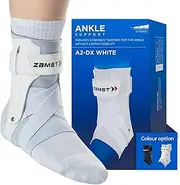 Zamst A2-DX White Ankle Brace for Sports - Breathable Sports Ankle Support for Men and Women with Guard Stabilisers for High-Grade Ankle Sprain - Left, XLarge