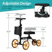 Elenker MT-9253 Upgraded Portable Steerable Knee Scooter Up To 300 Lbs New