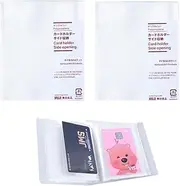 [MENBLY] MU-JI Japanese Card Holder 2-Pack - Side Opening Vertical Type for Women, 60 Pockets Each, Durable & Clear, Ideal for Business, Credit Cards, Collectibles, K-pop Photos - Easy Access & Organize