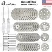 50 PCS Diamond Cutting Wheel Saw Blades Cut Off Discs Set for Dremel Rotary Tool