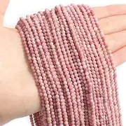 15.5 Inch Natural Bead Small Faceted Stones Round Loose Stone Beads for DIY Bracelet Necklace Jewelry Making Rhodonite 2mm about 175pcs