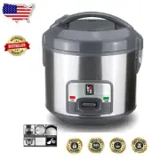 10-Cup Electric Rice Cooker & Food Steamer in Luxurious Stainless Steel