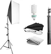 YISITONG Softbox Lighting Kit Photography 135W Continuous Lighting Studio Equipment with 5500K E27 Socket Bulbs and 50x70 cm/20x28inch Soft Box for Portrait Product Fashion Shooting