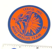 Coal Mining Sticker 1982 Leeco Inc Mine Rescue Team
