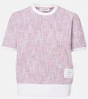 [Thom Browne] Thom Browne Cotton-blend tweed top AU 12 pink