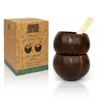 ® Real Coconut Shell Cups for Malibu Cocktails & Smoothies • Small Coconut Bo...